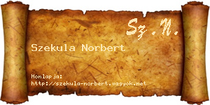 Szekula Norbert névjegykártya